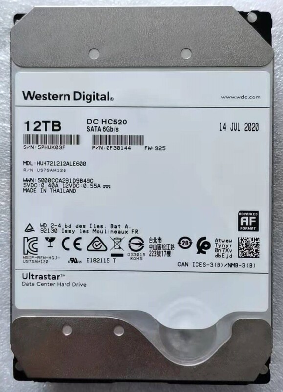Original Wd Western Digital Helium Drive 12Tb Enterprise-Grade Desktop Hard Drive 12t Server Nas Storage Monitoring Hard Drive