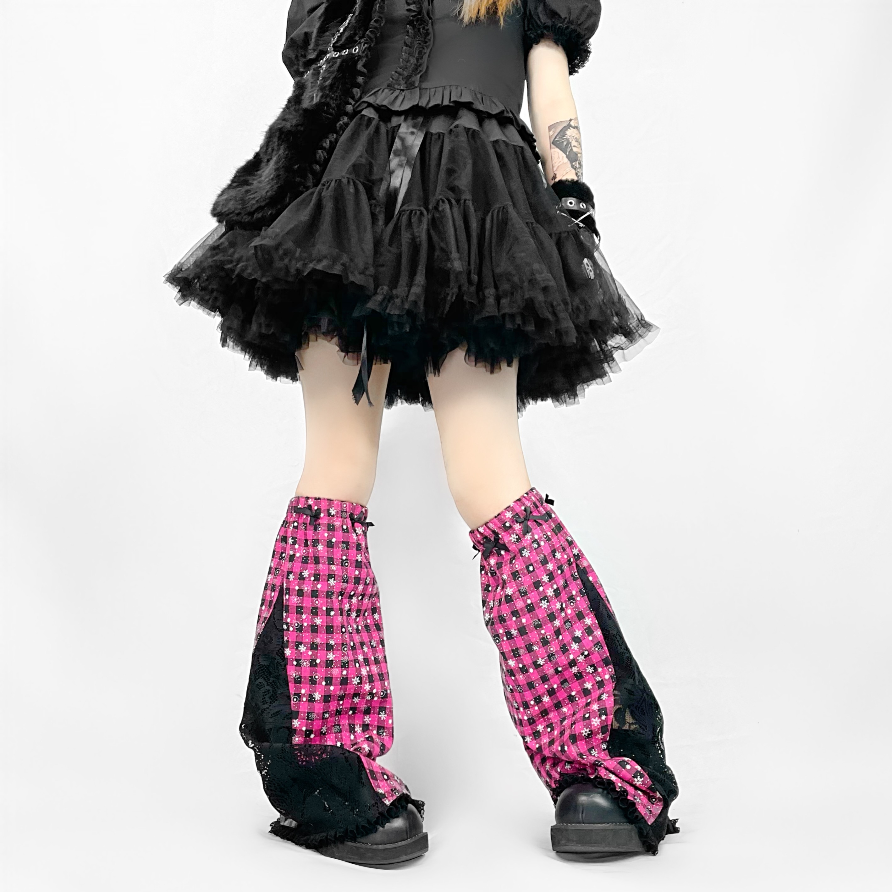 Broken bone Original Christmas Pink Punk Babes Harajuku Christmas Ornament Lace Leg Socks