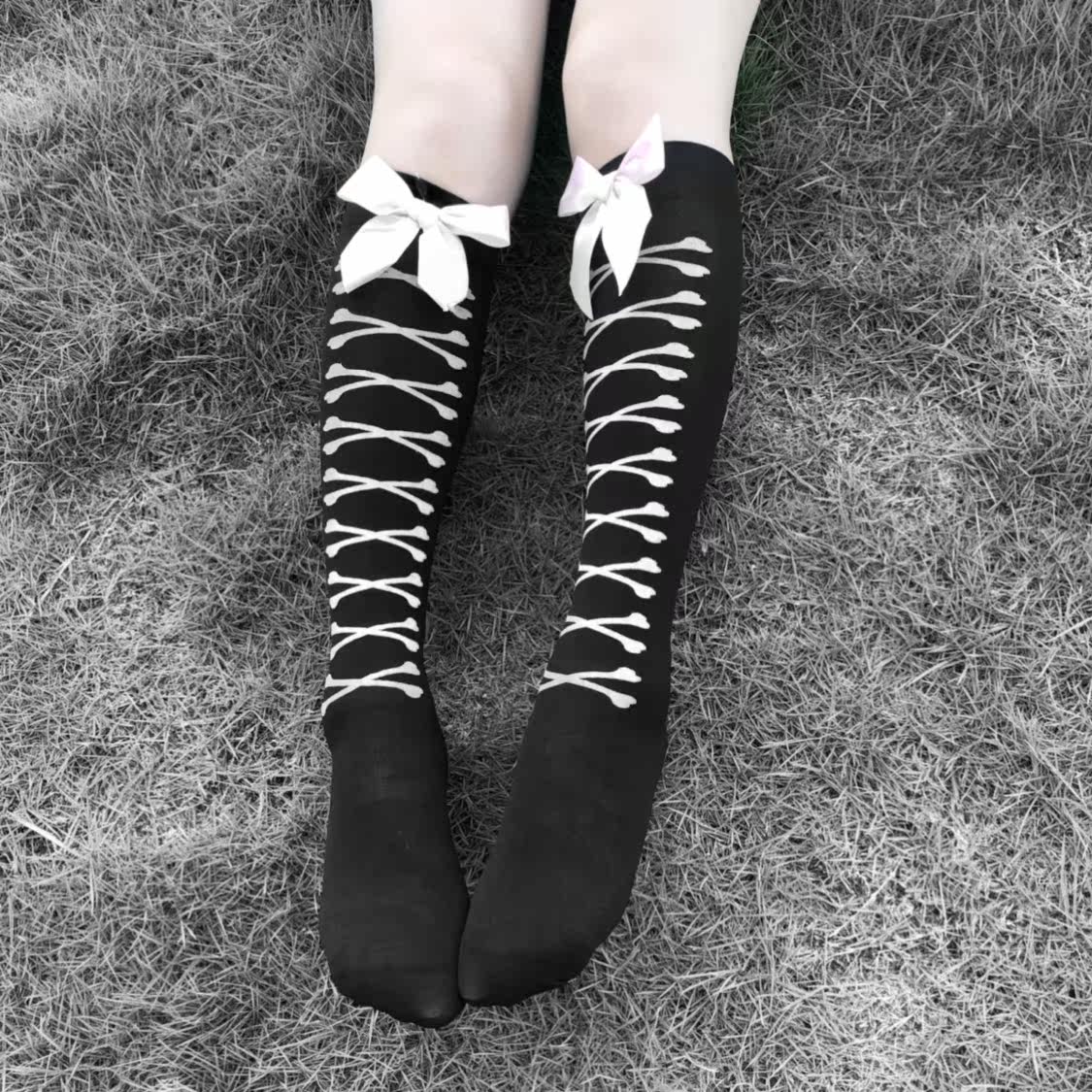 Broken bone Gotha Gothic Haut Gothic Bone Bone Head and Inside Trousers and Trousers