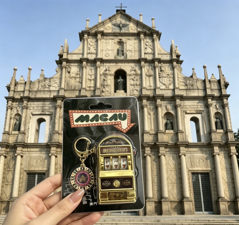 Macau Slot Machine Chip Keychain with Light, Rotatable, Multifunctional Keychain Souvenir Macau Slot Machine Chip Keychain with Light, Rotatable, Multifunctional Keychain Souvenir