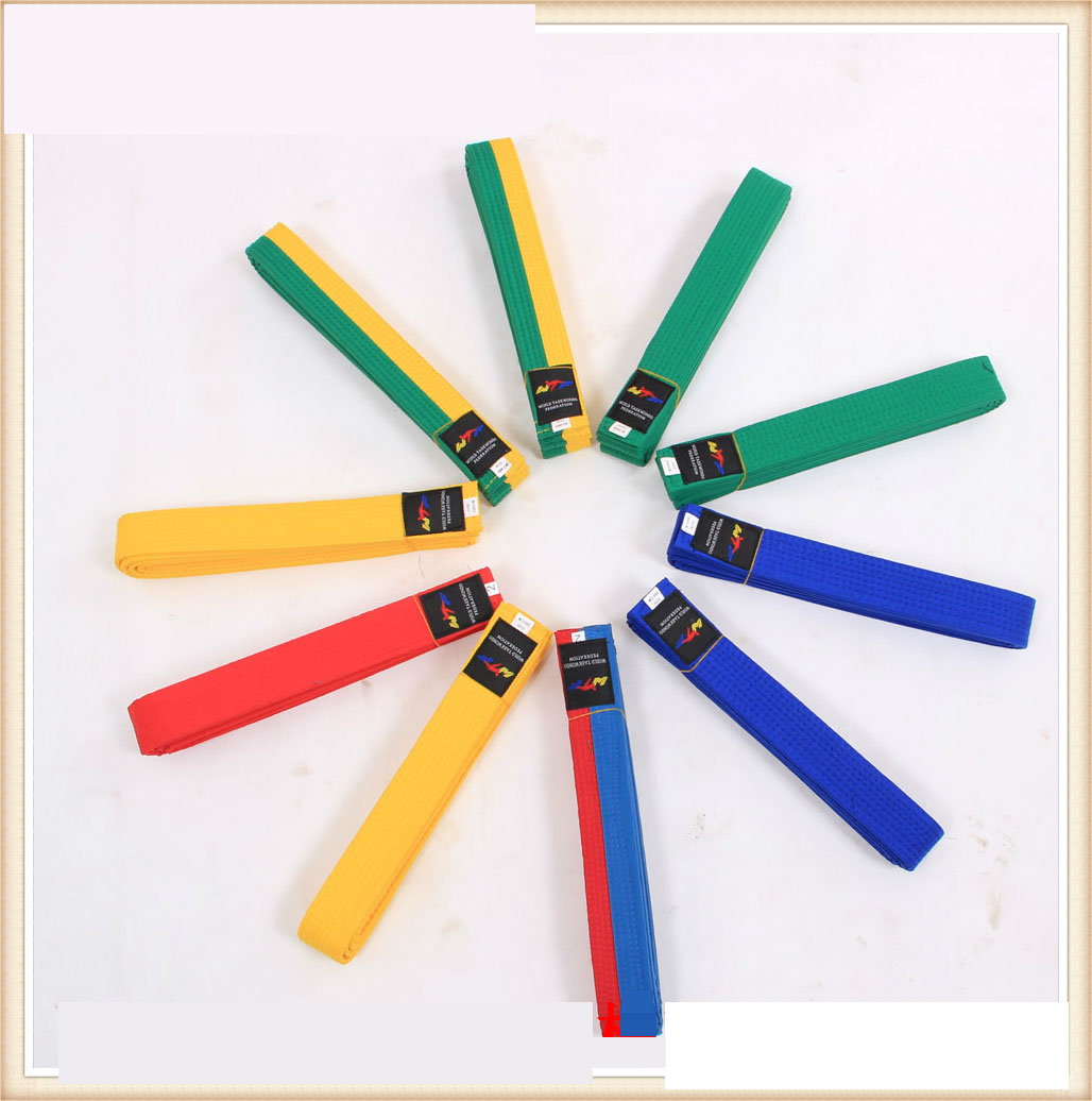 WTF Taekwondo belt belt ribbon double cotton core examination belt can be embroidered word double needle car line