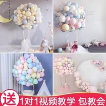 Macaron hot air balloon shape basket balloon romantic proposal confession arrangement 100 natural day party decoration