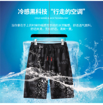  Net red ice silk shorts mens summer wear sports five-point pants fat plus size casual beach pants loose