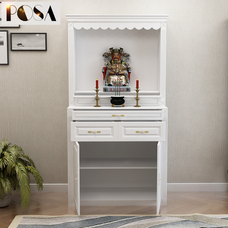White Buddha Buddha Cabinet Stand Cabinet Simple Modern God Of