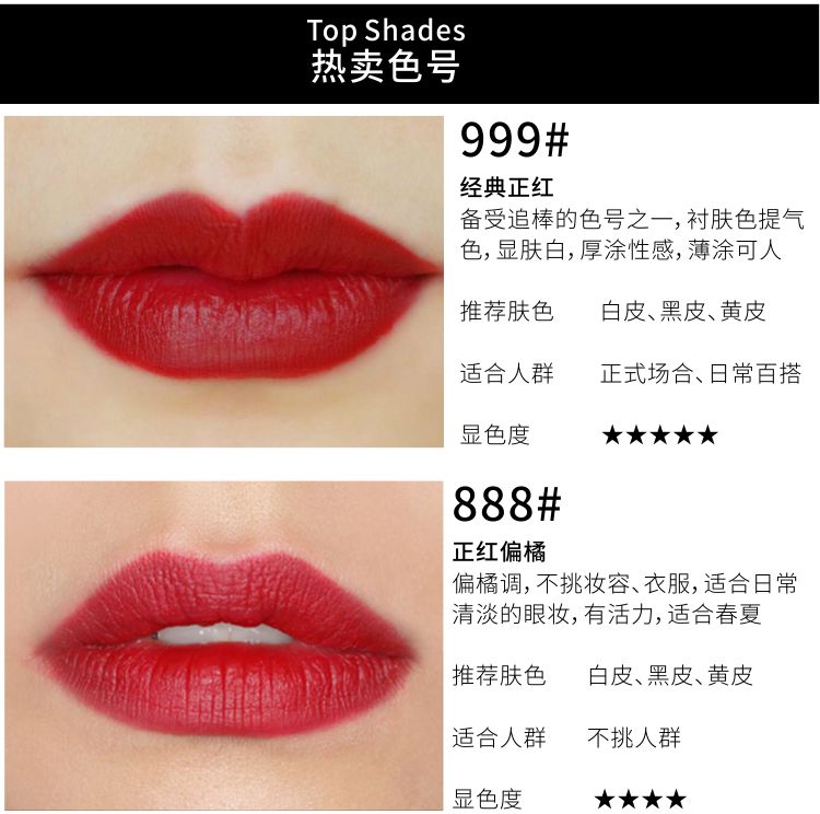 Diorafi Matte 999 có màu đỏ 888 son nữ không tẩy màu giữ ẩm cho học sinh lâu trôi không dính son môi lâu trôi - Son môi 19.618 ₫