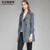 Áo khoác cashmere hai mặt nữ mới 2018 áo khoác kẻ sọc nữ len nữ phiên bản Hàn Quốc tự tu luyện trong phần dài - Áo Hàn Quốc Áo Hàn Quốc