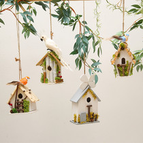 Forest kindergarten garden Solid forest original ecological wall hanging bird house Small house hanging garden balcony Garden landscaping