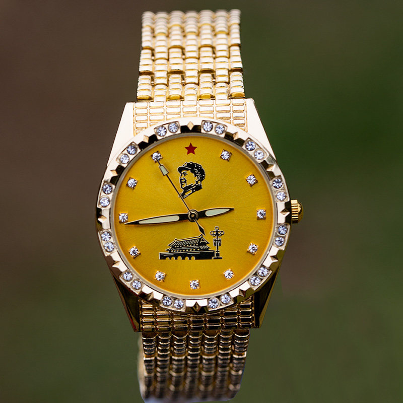 Chairman Mao Memorial Watch Mao Zedong Image Gold Diamond Watch Zhongke Life Energy Couple Watch Health Club Sales Watch