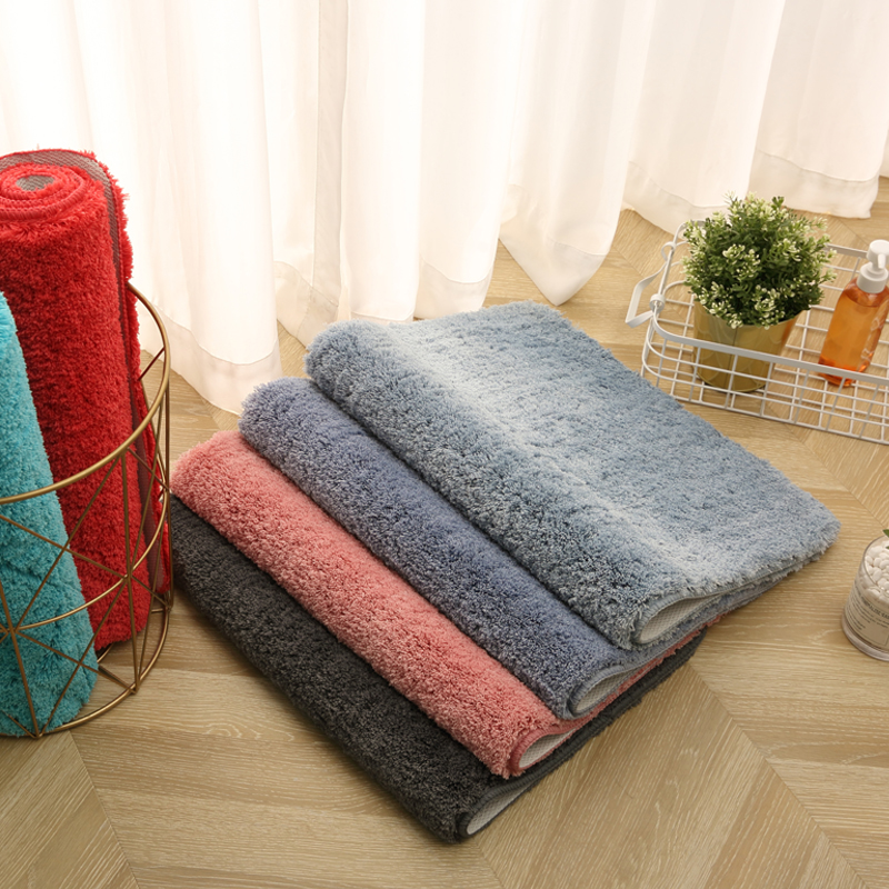 Thickened Japanese-style solid color bathroom absorbent floor mat toilet non-slip mat toilet toilet foot pad bedroom carpet