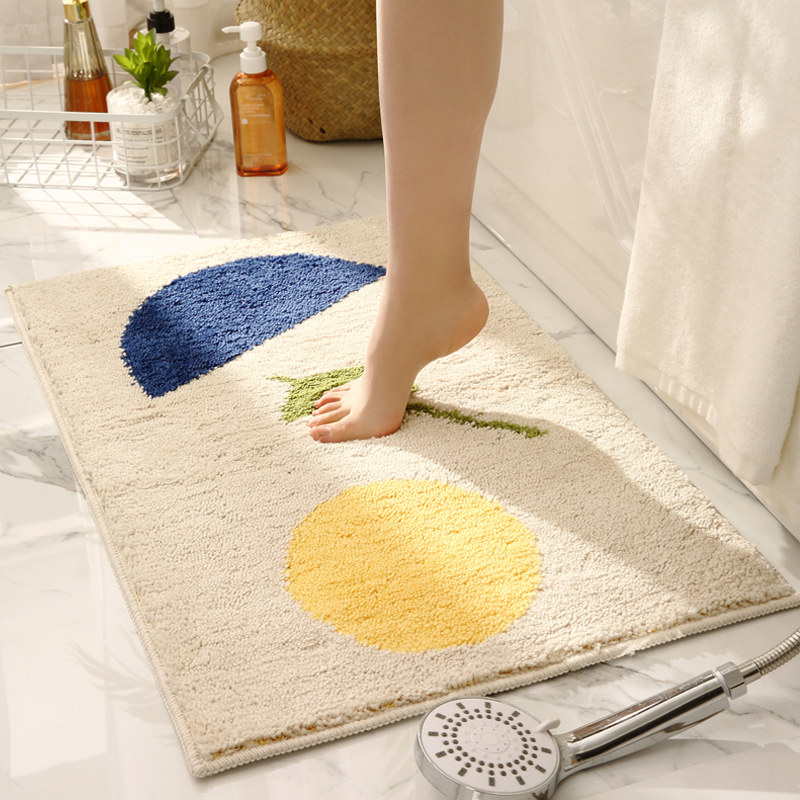 Household light luxury bathroom floor mat bathroom absorbent non-slip mat toilet door mat entry door entry mat carpet
