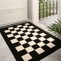 Checkerboard entry floor mat entry door door mat home door door mat dust removal wear-resistant dirty porch carpet