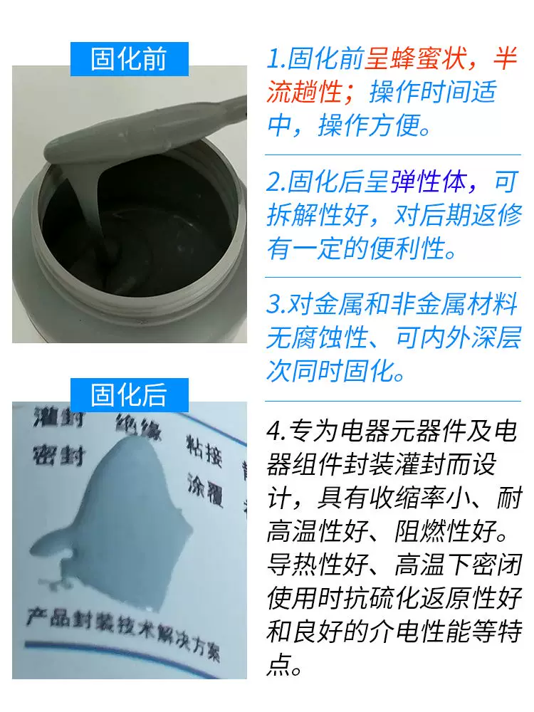 RTVS182 thermal curing organic silicon elastic adhesive thermal sealing waterproof PTC heater bonding gray