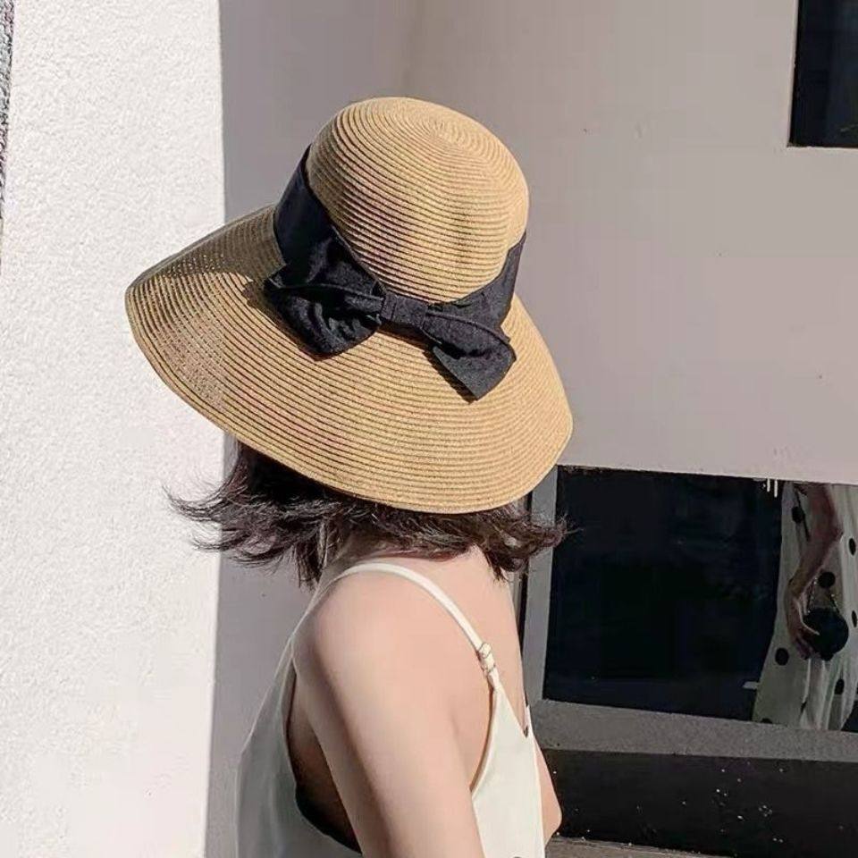 Japanese Sun Protection Straw Hat Uv Sun Hat for Women Summer Sun Hat Internet Celebrity Style Beach Wide Brim Anti-Uv Hat