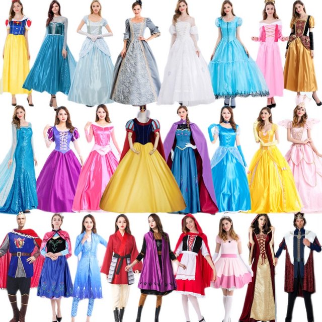 Frozen Elsa Princess Dress ເຄື່ອງນຸ່ງຜູ້ໃຫຍ່ Elsa Anna Cosplay ການປະຕິບັດການນຸ່ງເສື້ອ