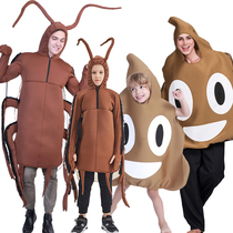 The Halloween party parent-child dress cockroach poo poo COS Costume Adult Children Cartoon Play Funny Clothes