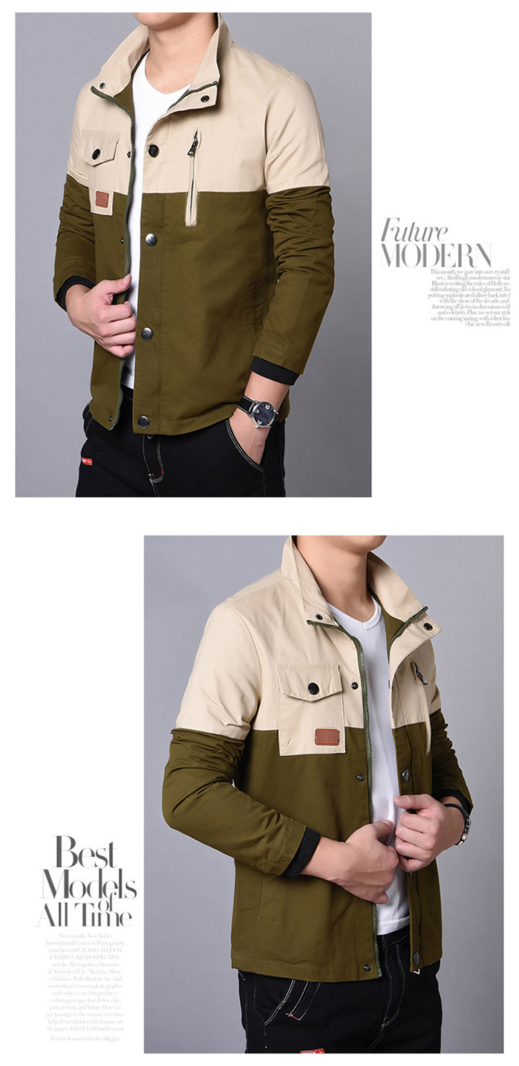 Thu đông nam thanh niên thời trang mới giản dị đứng cổ áo khoác Hàn Quốc Slim size áo khoác cotton lớn bộ vest nam