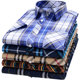 Authentic Woodpecker Plaid Large Size Short-sleeved Cotton Shirt Fat Men Plus Size Half-sleeved Cotton Shirt