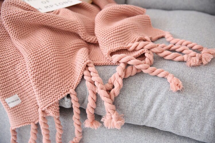 ins Bắc Âu sofa chăn thú chăn điều hòa không khí chăn ngủ trưa chăn đan khăn choàng tua mô hình dòng dày đi xe thảm trang trí - Ném / Chăn chăn nỉ cao cấp