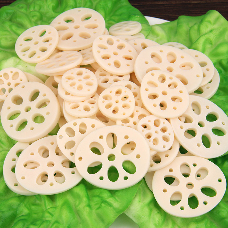 Simulation resin lotus root slice lotus root size lotus root model fake lotus root slices lotus root broken silk even window display children's toy props