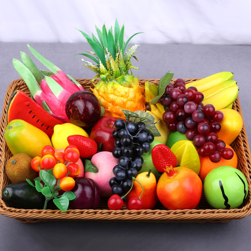 Emulated Fruit Vegetable Suit Plastic Foam Fake Apple Model Banana Prop Bread Taught Toy Decoration Swing