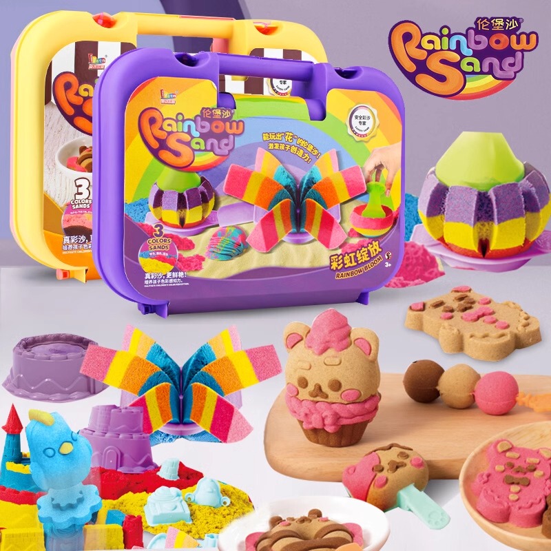 Idoon Lenburg Sand DIY Creative Stress-Relief Sand Toy Hands-Free Toy Light Clay Refill Pack Colored Clay Indoor