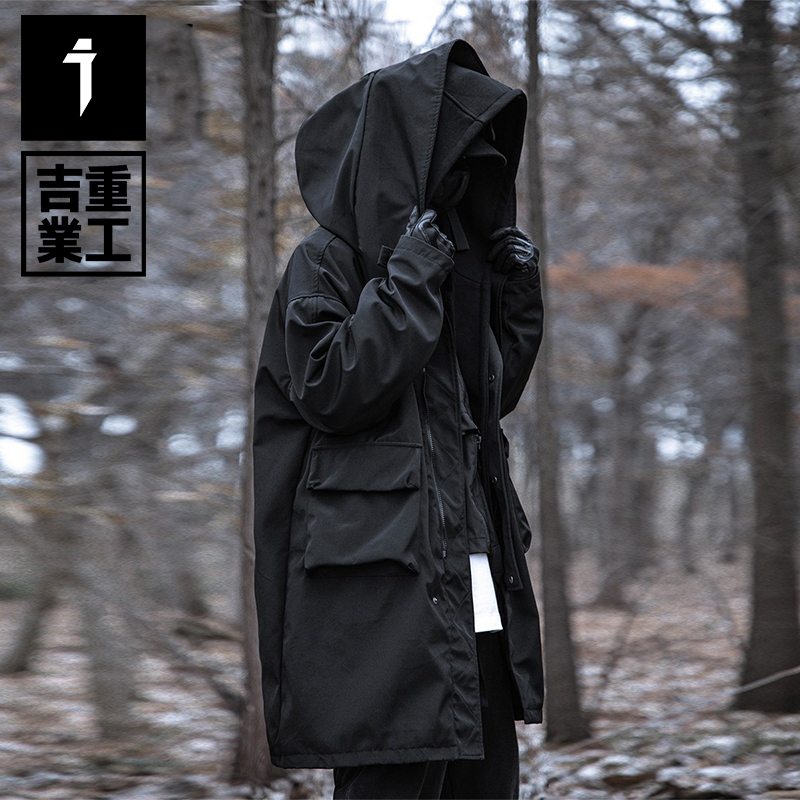 Jiye Heavy Industries Functional Windbreaker Jacket, Mid-Length Outdoor Jacket, Wasteland Style Workwear, Multi-Pocket Jacket, Trendy Jiye Heavy Industries Functional Windbreaker Jacket, Mid-Length Outdoor Jacket, Wasteland Style Workwear, Multi-Pocket Jacket, Trendy