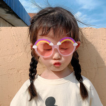 Korean baby rainbow child sunglasses cute girl sunglasses glasses anti-UV girl