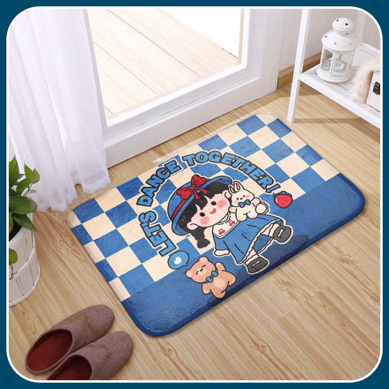 Retro Grudge Sesame Cheese Sauce Absorbent Ground Mat Footbed Bathroom Makeup Room Doorway Non-slip Entrance Doormat Bedroom Rug