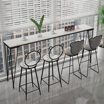 Nordic slate balcony home bar table and chairs water bar wall long island bar table milk tea shop high table