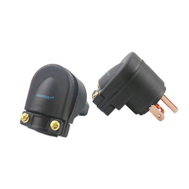 Audiosost Speaker L-Shaped Copper Power Plug Right-Angle 7-Shaped 90 ° Curved National Standard and American Standard Power Connectors