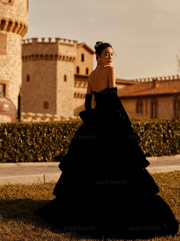 Alice Cake Dress Design [Black Swan] Black Homecourt Wedding Dress Annual Meeting High-End Banquet Runway Evening Dress