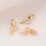 Цирконий, ножницы с розой в составе, самолет, подвеска ручной работы, ожерелье, браслет, 14 карат, золотой цвет, «сделай сам»