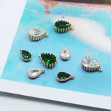 Медный цирконий, подвеска ручной работы, ожерелье, серьги, аксессуары, 18 карат, золотой цвет