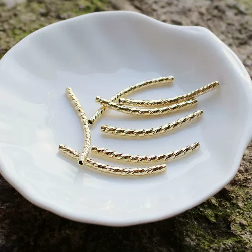 Изогнутая трубка ручной работы, аксессуар с аксессуарами, ожерелье и браслет с бусинами, материал, 14 карат, «сделай сам»