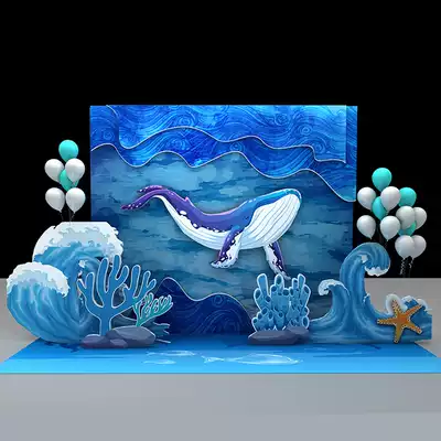 Summer mall beauty Chen decoration activities layout props outdoor sample House Display Center shopping mall photo frame dp point shelf