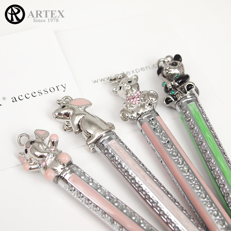 ARTEX signature pen doll crystal creative personality neutral pen metal mini orb pen lettering birthday gift