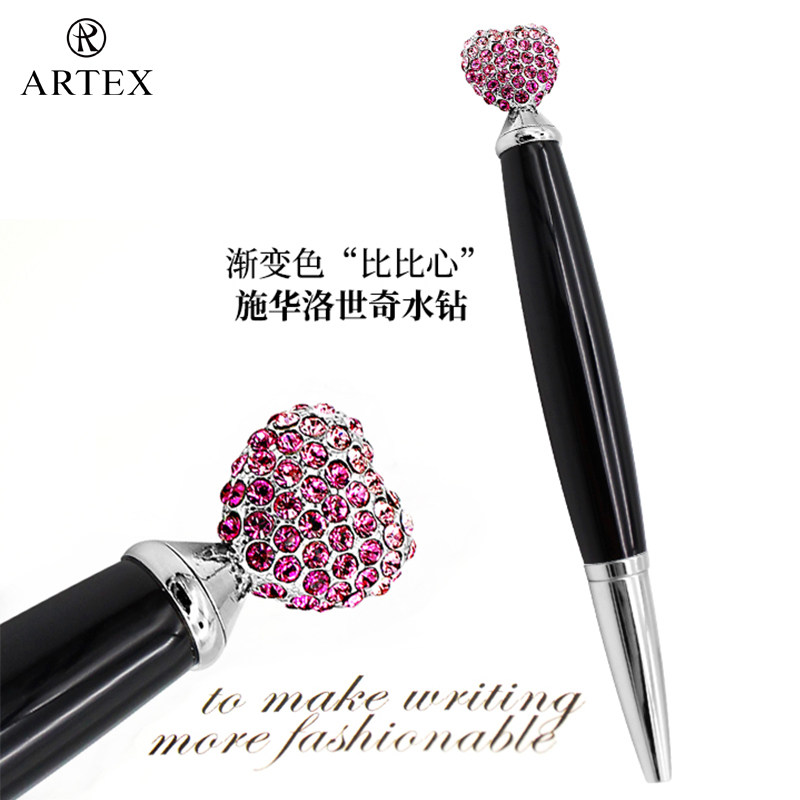 ARTEX Upscale High Face Value Crystal Diamond Pen Cute Super Cute Woman Mini Atom Pen Business Office Student Gift