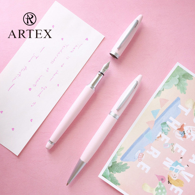 ARTEX official glossy metal pen gift box installed as a human business student to give a gift lettering with a practice letter