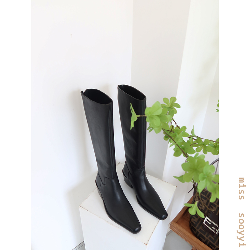 St Three-Person Group Little Bird Legs | Full Leather Inside and Out, Slimming Over-The-Knee Boots, Genuine Leather Riding Boots, Chunky Heel High Boots St Three-Person Group Little Bird Legs | Full Leather Inside and Out, Slimming Over-The-Knee Boots, Genuine Leather Riding Boots, Chunky Heel High Boots