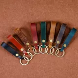 Audi, кожаный брелок подходит для мужчин и женщин, высококлассная креативная подвеска для ключей с застежкой, воловья кожа, из натуральной кожи, простой и элегантный дизайн, креативный подарок