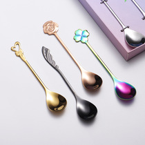 Creative personality European coffee mixing spoon net red household cute 304 stainless steel ice cream dessert spoon