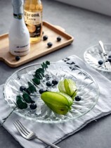 Glass fruit plate small exquisite small size set cut fruit plate home Nordic style dormitory student Japanese plate