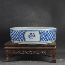 Jingdezhen Peoples Porcelain Factory factory goods porcelain blue and white landscape painting brush wash narcissus flower pot antique antique old goods ornaments