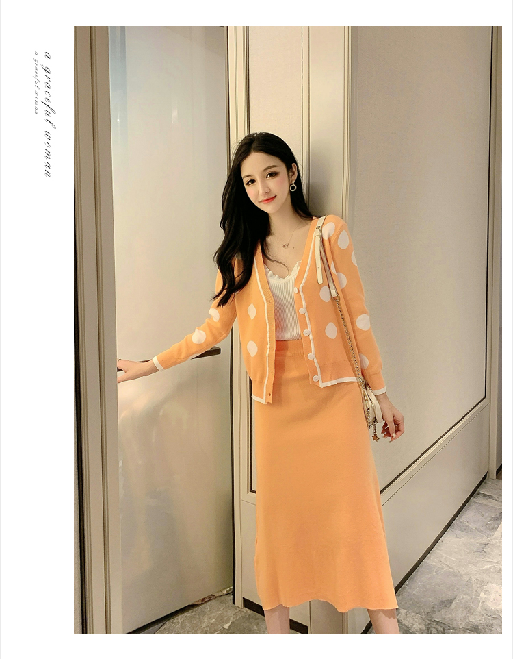 VK旗艦店 韓國風時尚洋氣顯瘦氣質套裝長袖裙裝