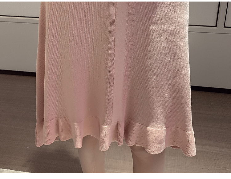 VK旗艦店 韓國風蕾絲拼接氣質針織短袖洋裝