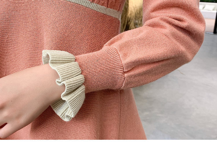 VK旗艦店 韓國風維多利亞復古針織設計感長袖洋裝