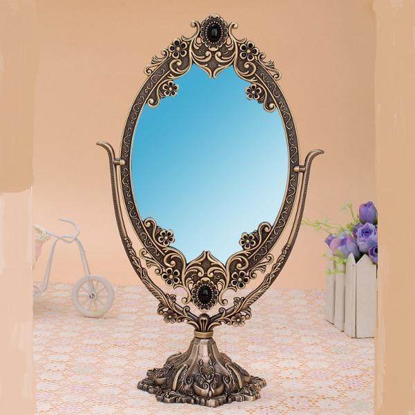 Eurostyle Metal Mirror Desktop Large Double Face Cosmetic Mirror Retro Princess High-definition Makeup Mirror AlINA Brand Mirror