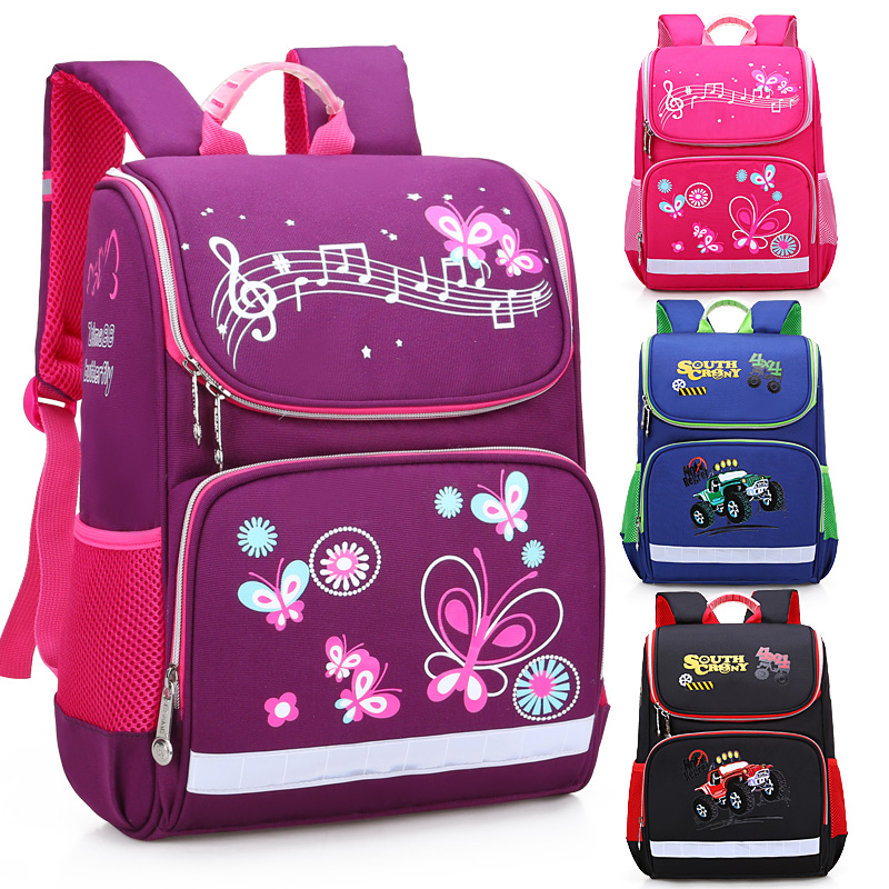 Elementary school boy boy girl child school bag kindergarten 1-3-4-6 grade light double shoulder bag 6-12 years old