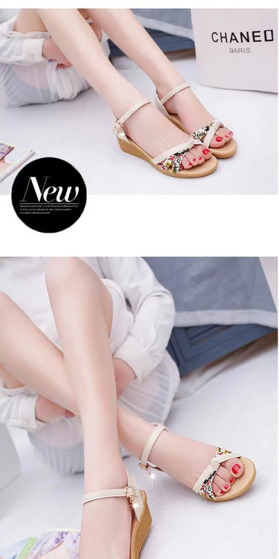 Giày đế xuồng nữ mùa hè 2018 mới đế mềm, đế mềm, chống trơn cho người phụ nữ trung niên mang thai giày nữ phiên bản Hàn Quốc hoang dã