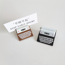 Vintage simulation printer business card holder ins wind message clip Creative Japanese photo clip Desktop decoration card holder